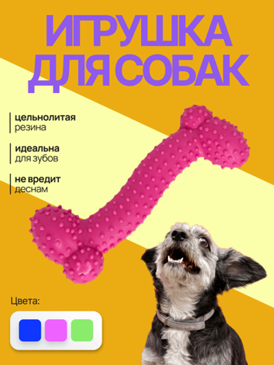 Игрушка для собак Mascube для грызения, из цельнолитой резины, PE54003 (Розовая)