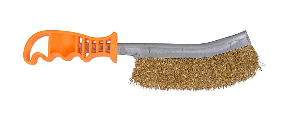 Щётка из латунированной стали с пластиковой ручкой 240мм Вихрь