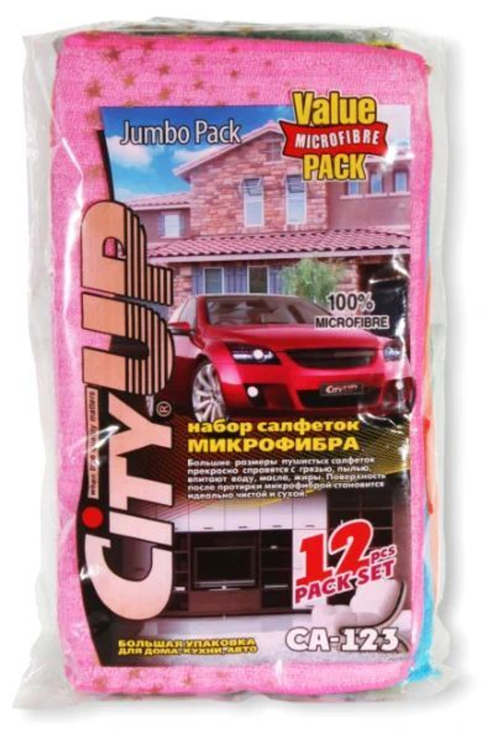 Салфетка микрофибра "City UP-123"Jumbo (12шт) 35*40см