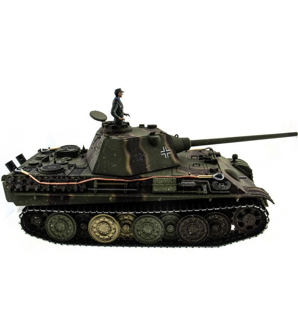 Р/У танк Taigen 1/16 Panther type F (Германия) HC вер., башня 360, подшипники в ред., V3 2.4G RTR