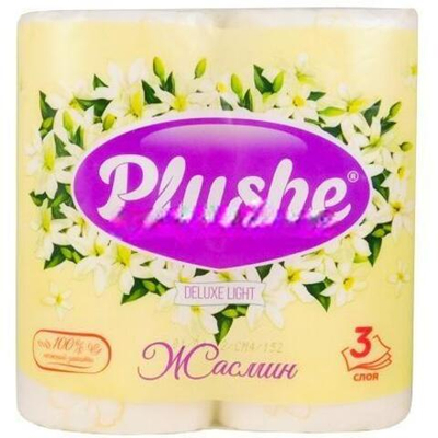 Туалетная бумага 3 сл. 4 шт. "Plushe Deluxe Light" Жасмин (1/12 шт.)