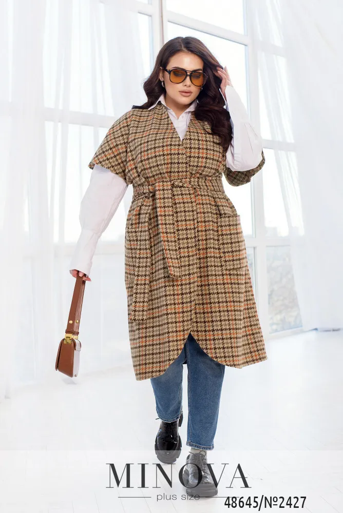 Кардиган 2427-бежевый-коричневый Minova