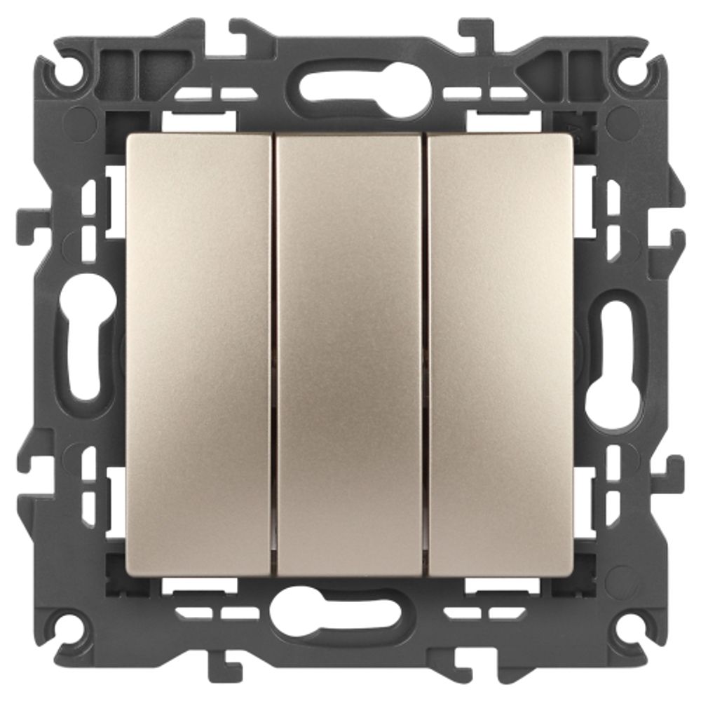 Выключатель ЭРА Elegance 14-1107-04 тройной 10АХ-250В IP20 шампань