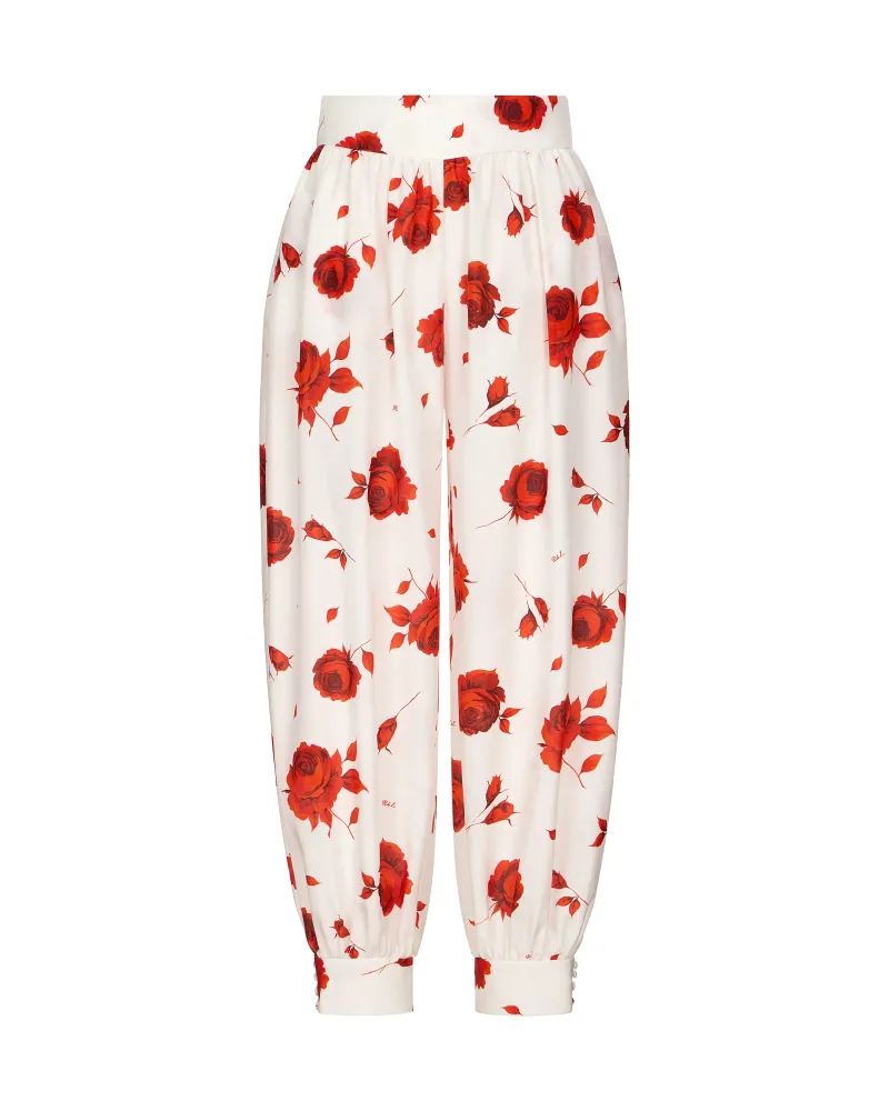 Эви (Evie), брюки из молочного батиста с цветочным принтом