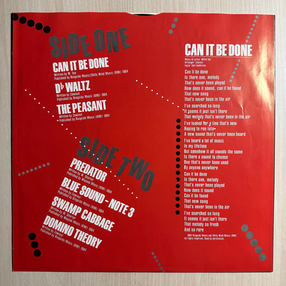 Weather Report - Domino Theory (Голландия 1984г.)