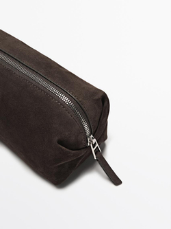 Massimo Dutti Замшевый несессер, коричневый