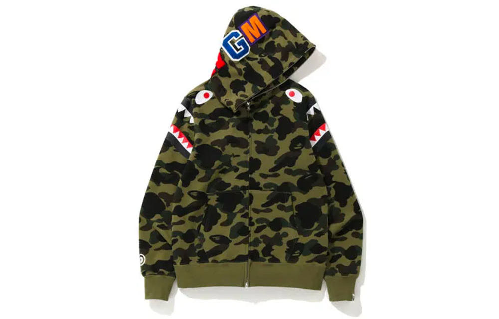 A Bathing Ape 1st Camo Shark Shoulder Full Zip Худи