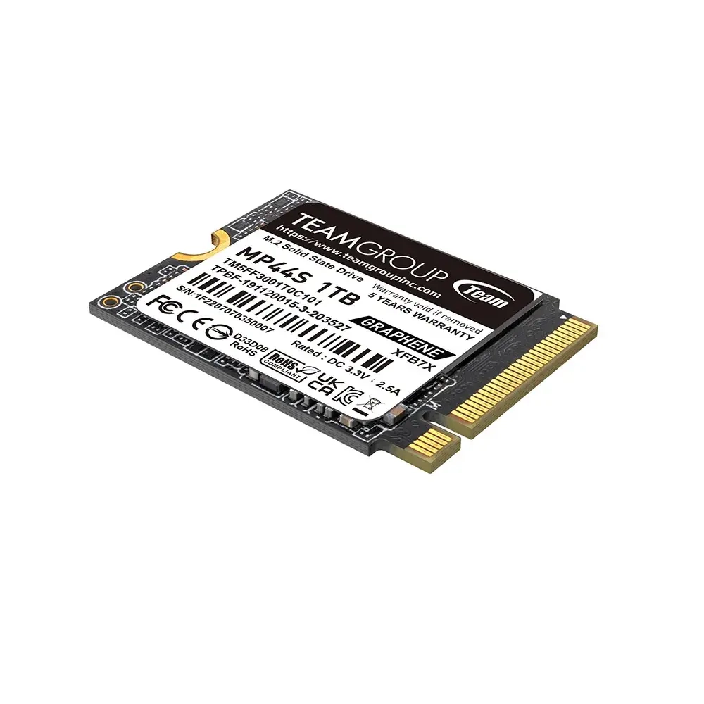 Твердотельный накопитель 1000GB SSD TeamGroup MP44S M.2 2230 PCIe 4.0 x4 with NVMe, R5000Mb/s W3500MB/s, 450 TBW, TM5FF3001T0C101