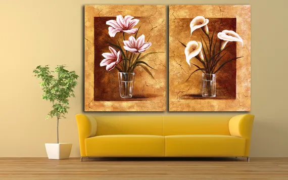 Модульная картина "Цветы в вазе"