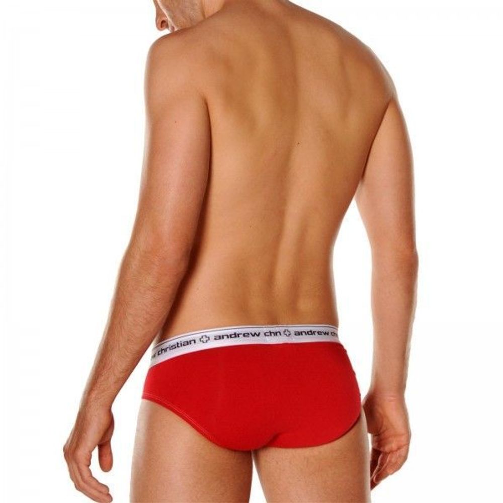 Мужские трусы брифы красные Andrew Christian Red Brief