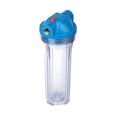 Корпус магистрального фильтра для холодной воды FMC12 (прозрачный 10"SL) 1/2"