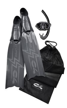 Набор маска+трубка+ласты в сумке C4 Carbon Storm
