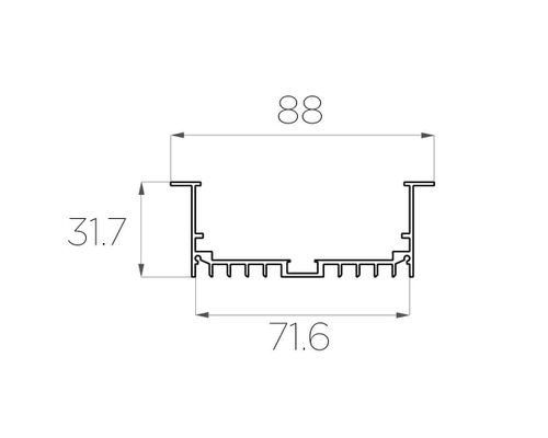 Профиль врезной алюминиевый LC-LPV-3288-2 Anod