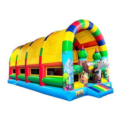 Коммерческий надувной батут «Страна Сафария» с крышей, 10x5x5 м.