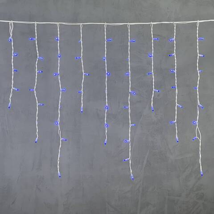 Светодиодная бахрома с колпачком 3,2*0,9 м., 168 синих LED ламп, каучуковый белый провод, LTC (LL168-8-2B)