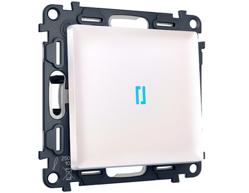 MA202020 Комплект механизма 1-кл выключателя с подсветкой 10000K ALFA Жемчуг QUANT (AP2020, VM101, G17B)