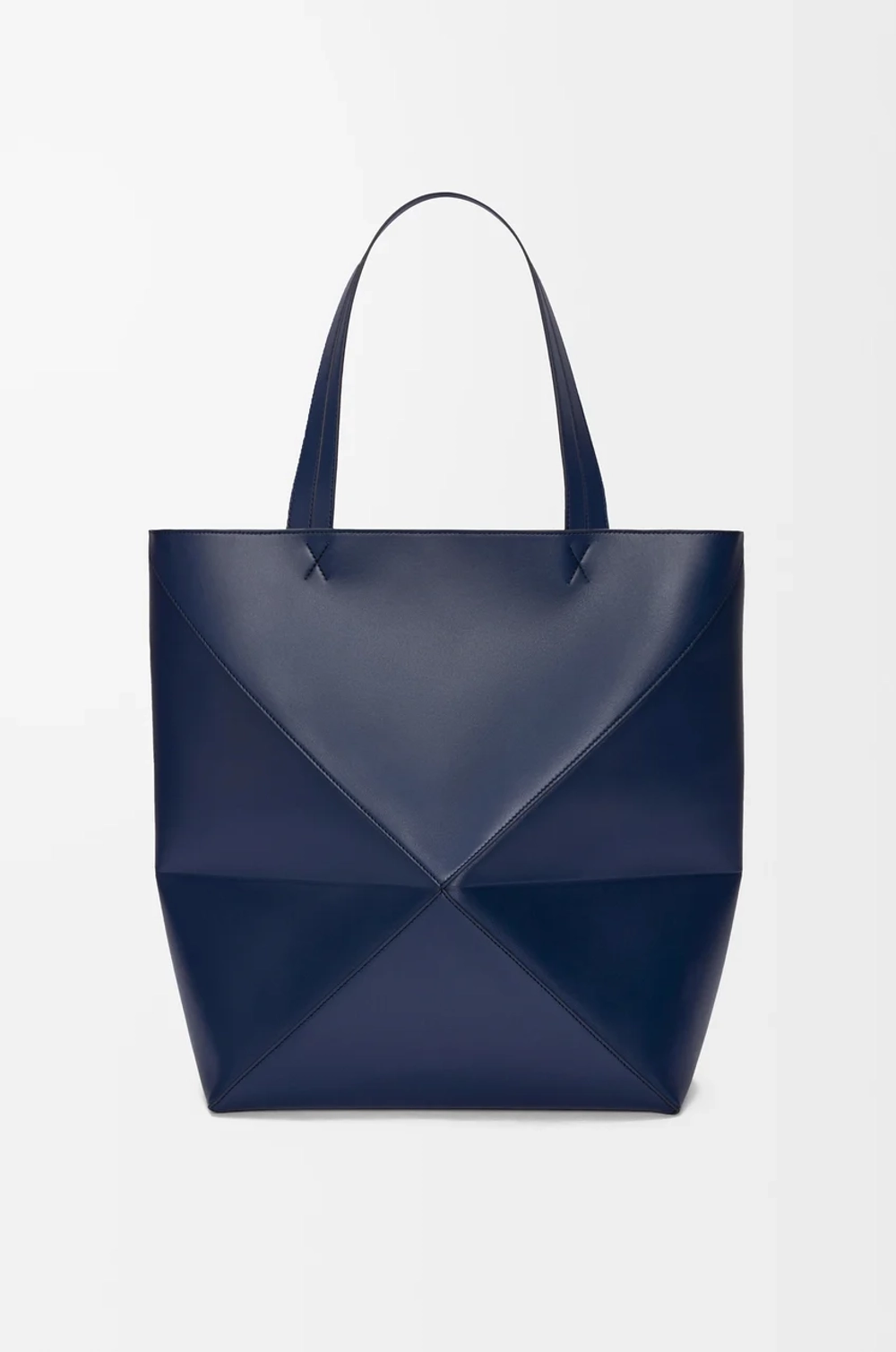 Loewe Сумка-тоут XL Puzzle Fold из блестящей телячьей кожи, темно-синий