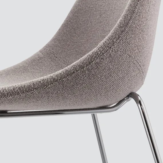 Барный стул Vid Soft 75 см, серый, ножки хром