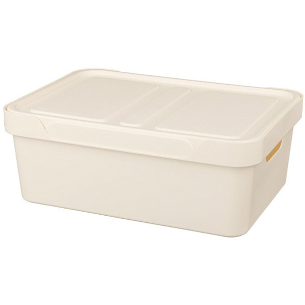 Контейнер универсальный с крышкой для хранения «LUXE», бежевый 38*27,6*14см, 12л