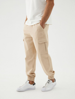 Джоггеры карго хлопковые. Песок