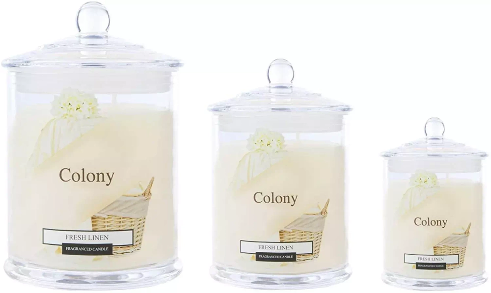 Wax Lyrical - Ароматическая свеча Colony 10х14,3см 48ч Свежий лен / артикул   COL0204  / GTIN 5015802229318