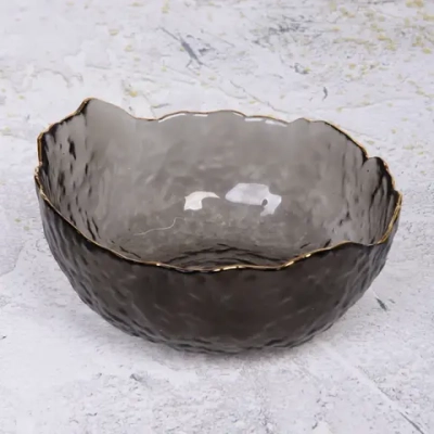 Салатник стеклянный «ICE CRYSTAL» 16см графит