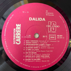 Винтажная виниловая пластинка LP Dalida Далида 16 Chansons 16 Succes (France 1981) Salama Ya Salama