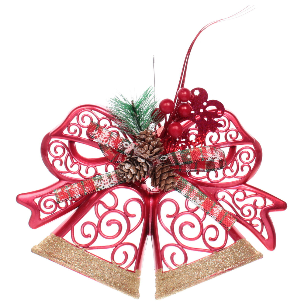 Украшение новогоднее «Лесной звон» 27*23 см, Красный/золото