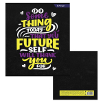 Тетрадь 36л., А5, клетка, Alingar "Never give up", скрепка, мелованный картон (стандарт) , блок офсет, 4 дизайна в пленке т/у