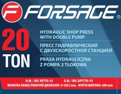 Пресс гидравлический напольный 20т(рабочая высота: 0-1025мм, рабочая ширина: 600мм,вес 95кг) Forsage F-20001 (дерев)
