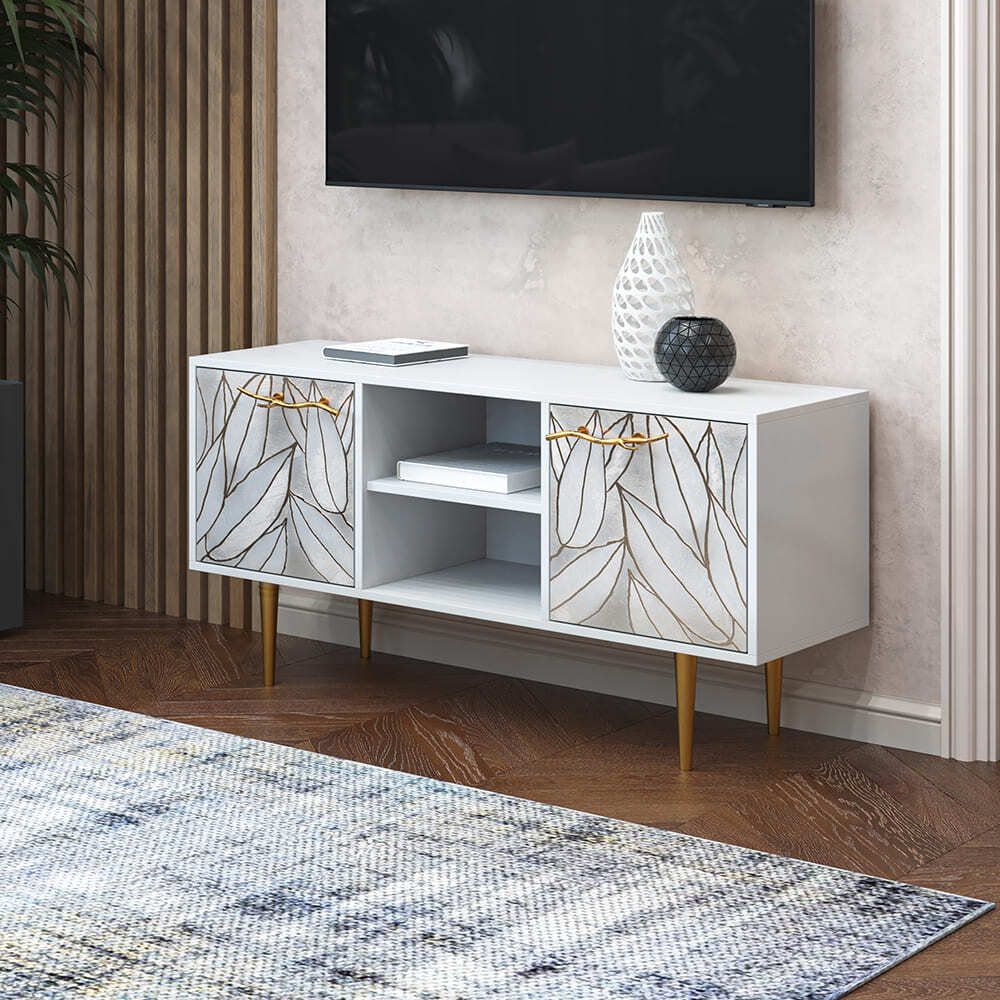 Тумба под ТВ Арт 117см Стайл Айс Голд