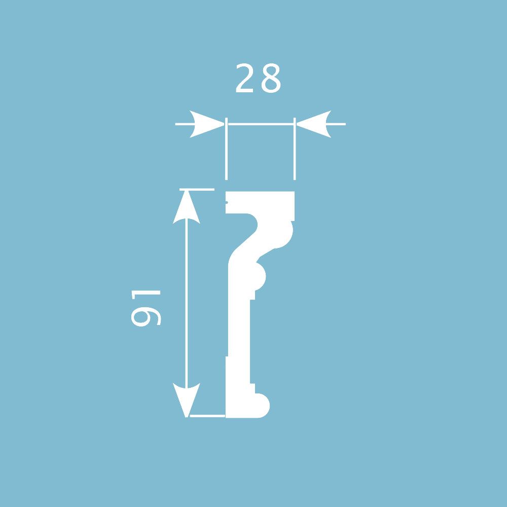 Молдинг Ecopolymer, 91x27 мм