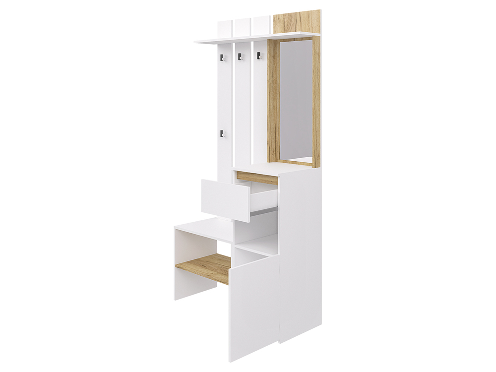 Прихожая ПР-17 белый/крафт золотой