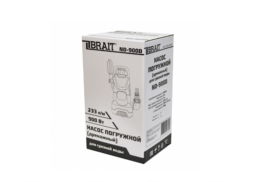 Насос дренажный фекальный погружной Brait ND-900D