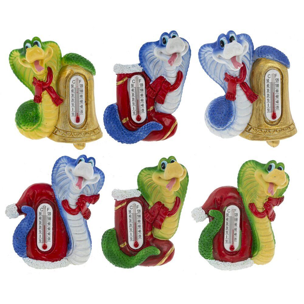 GAEM Магнит с термометром "Змея", L4,5 W3 H7,5 см, 6в.