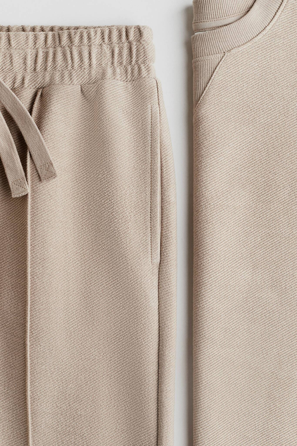 H&M Комплект из толстовки и брюк-джоггеров, бежевый