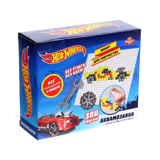 Набор д/детского тв-ва ХОТ ВИЛС аквамозаика 300 бусин МУЛЬТИ АРТ