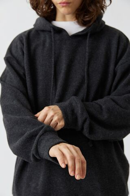 Свитшот с капюшоном темно-серого цвета