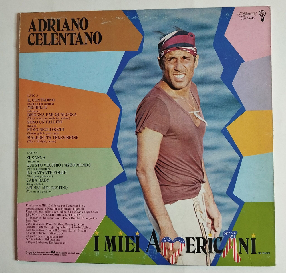 Винтажная виниловая пластинка LP Adriano Celentano I Miei Americani (Tre Puntini) (Italy 1984) (EX)