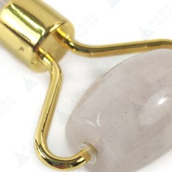 Массажер для лица роликовый из розового стекла