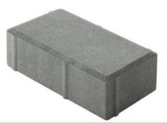 Тротуарная плитка Брусчатка Серый основа - серый цемент 200*100*80мм Фабрика Готика