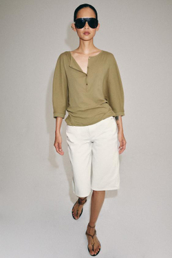 ZARA ДЖИНСОВЫЕ ШОРТЫ СО СРЕДНЕЙ ПОСАДКОЙ — ZW COLLECTION, БЕЛЫЙ