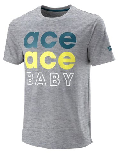 Мужская теннисная футболка Wilson Ace Ace Baby Tech Tee M - heather grey