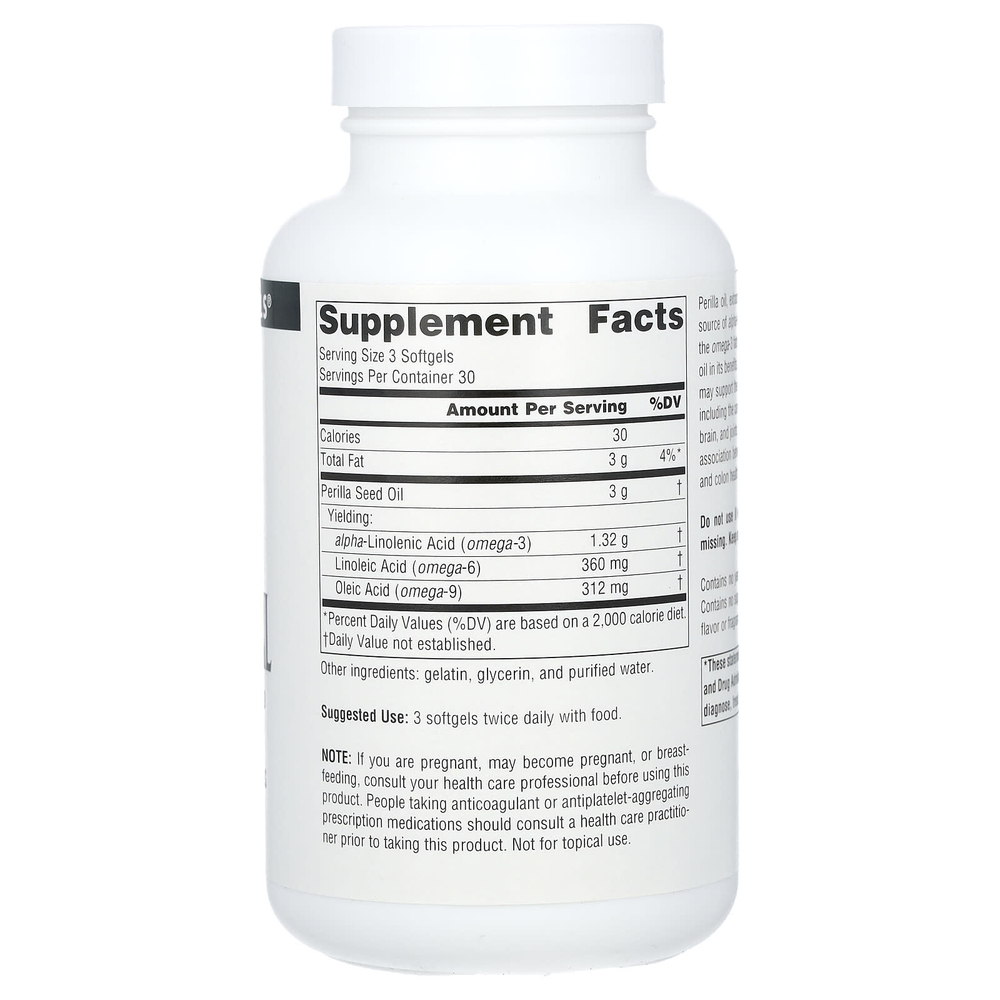 Source Naturals, масло периллы, 90 капсул (333 мг в 1 капсуле)