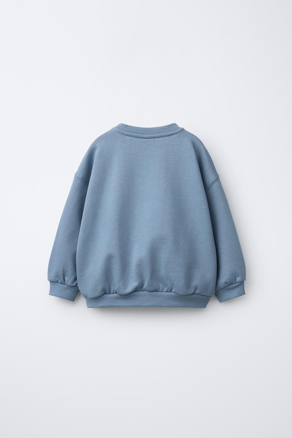 ZARA ТОЛСТОВКА С ВЫШИВКОЙ, ВЫЦВЕТШИЙ СИНИЙ