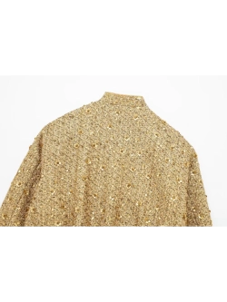 Куртка бомбер золотистая