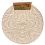 Салфетка на стол 38см плетеная «Круги» белый