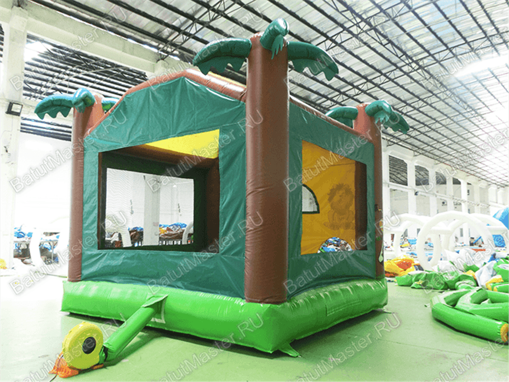 Коммерческий надувной батут "Джунгли" с крышей