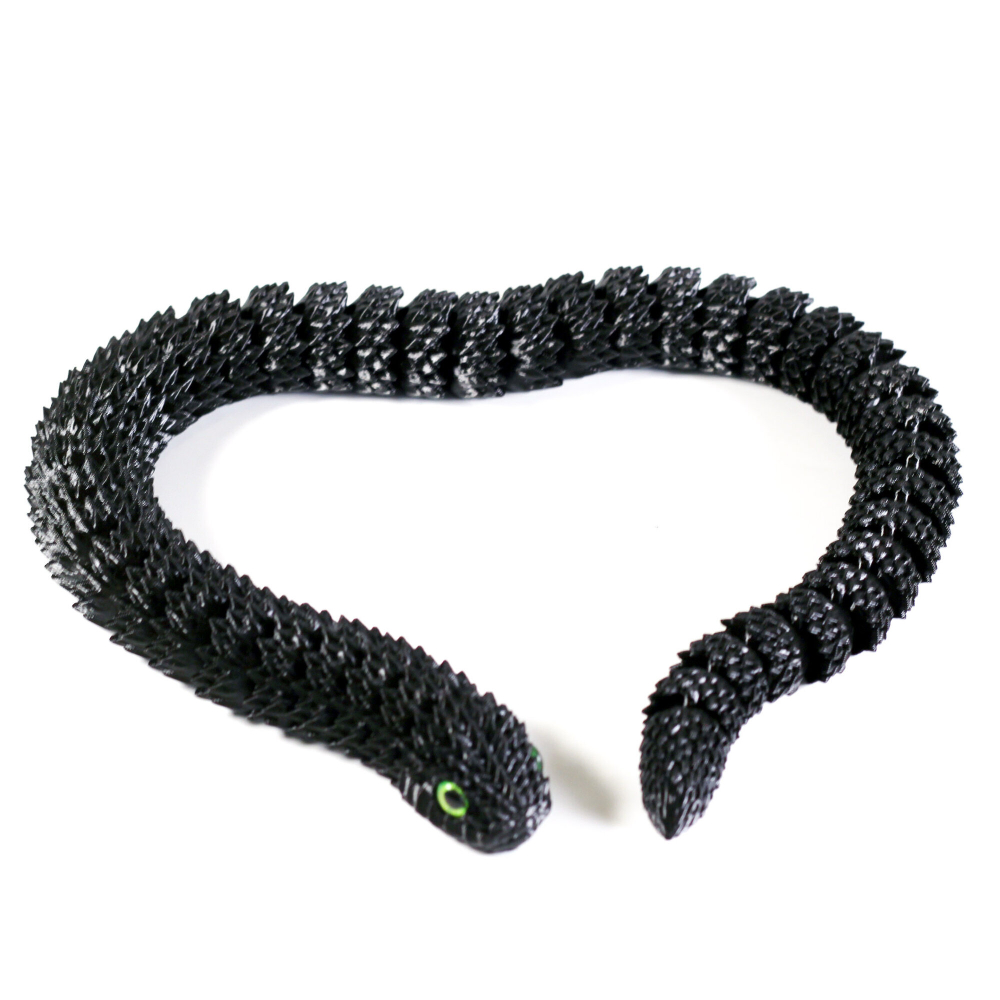 Фигурка змеи, змея игрушка антистресс "шипастая", черная, 55 см.