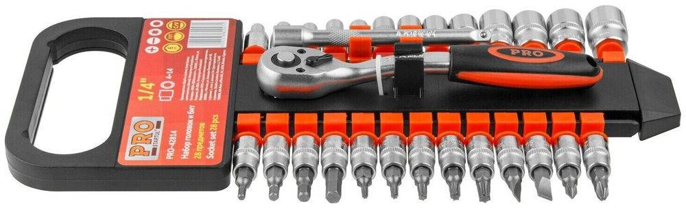 Startul Набор головок и бит 28пр. 1/4" PRO PRO-42814